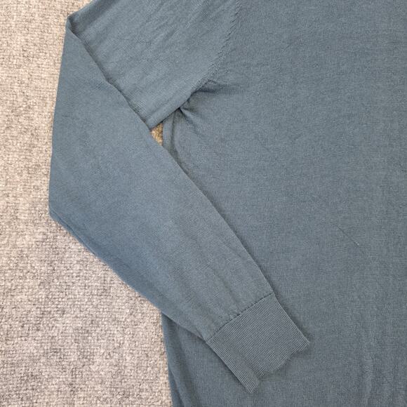 Banana Republic Sweater Mens XL Blue Merino Wool Crewneck Pullover Lightweight - Picture 8 of 13